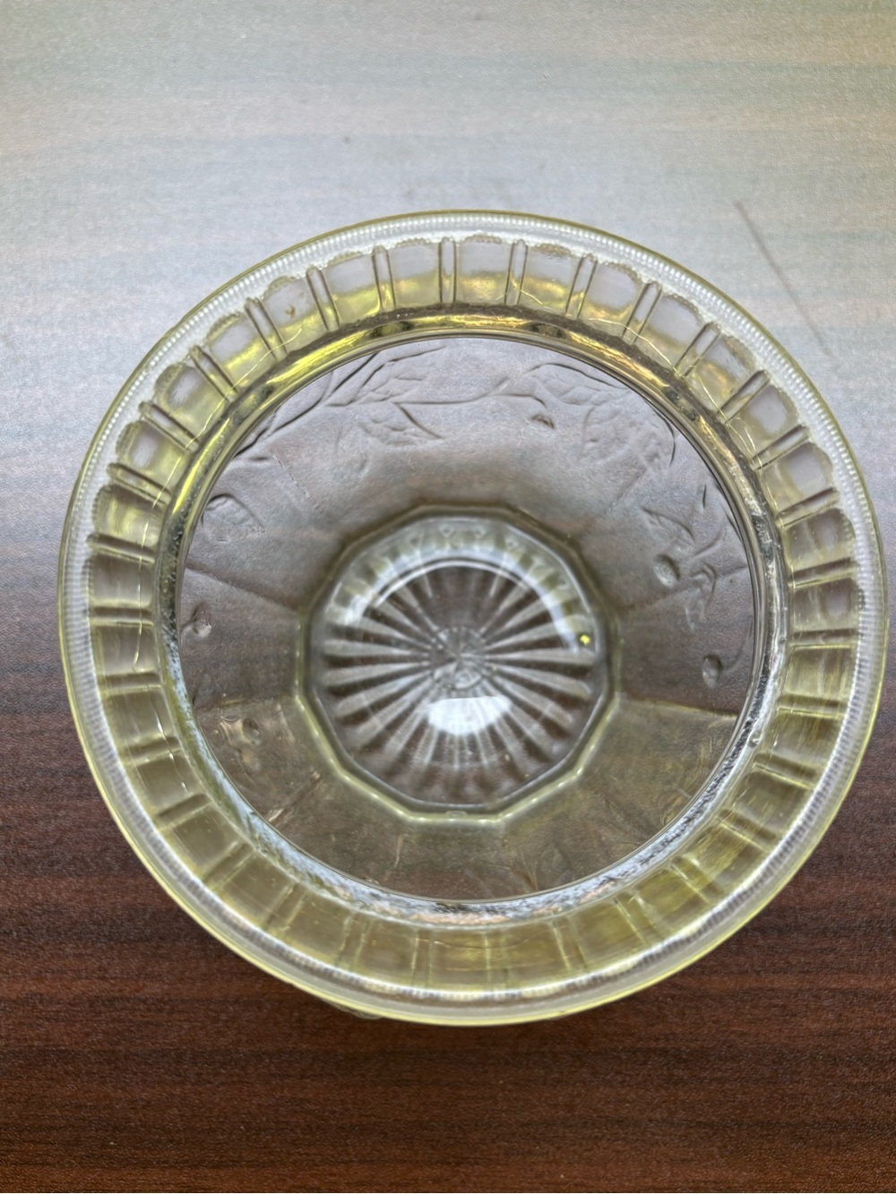 Clear Embossed Glass Flower Bowl/Vase - Picture 2 of 3
